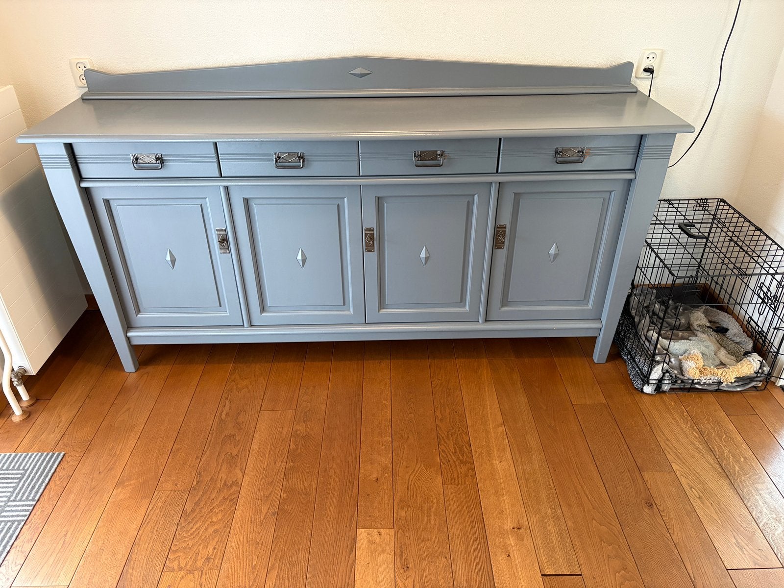 Massief grenen dressoir, Ophalen, Met deur(en), 150 tot 200 cm, Landelijk