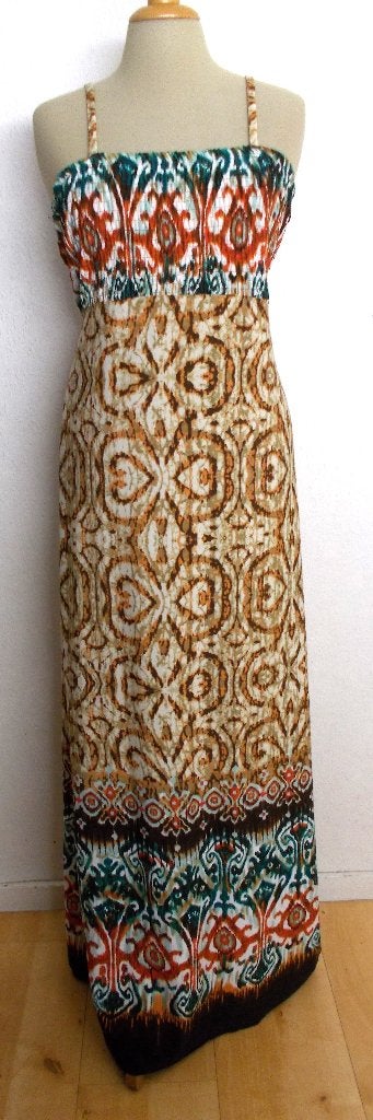 Ibiza/hippie/Afrika/ethnic/boho maxi print dress! L, Kleding | Dames, Bruin, Verzenden, Maat 42/44 (L), Zo goed als nieuw