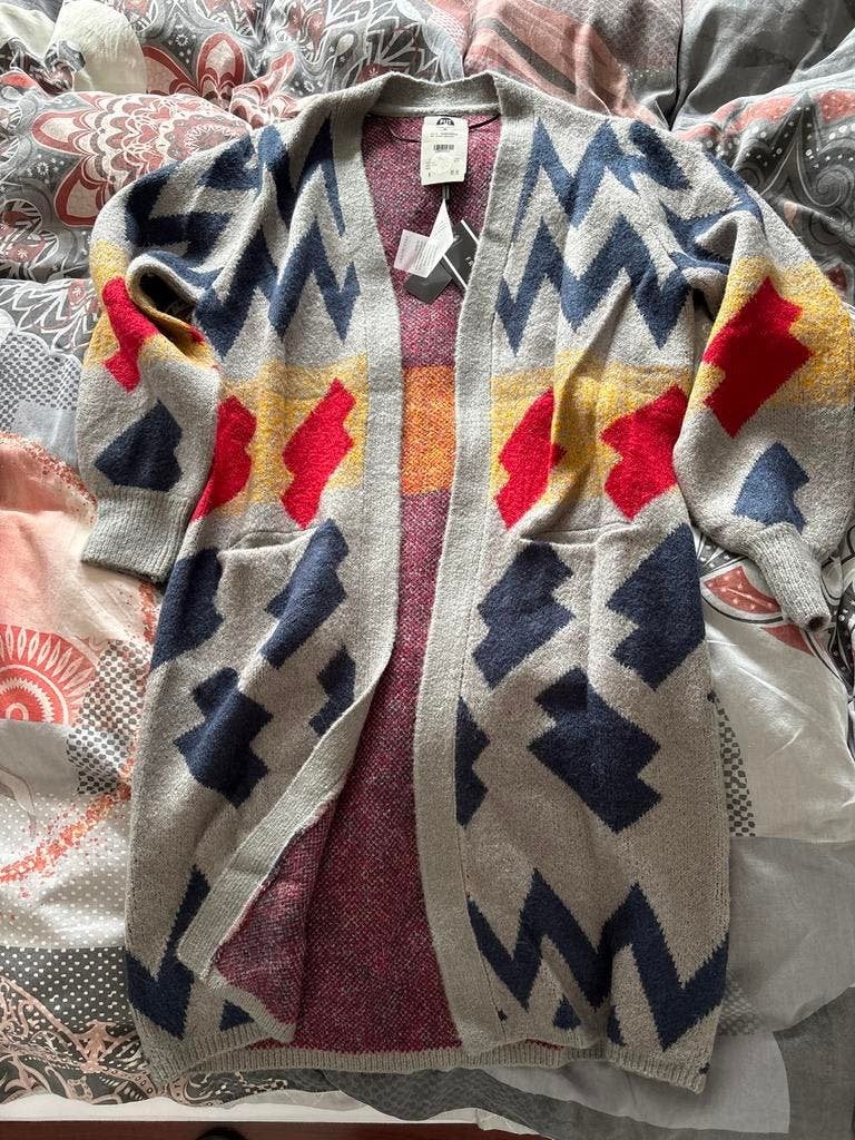 Vest met geometrisch patroon maat M, Ophalen of Verzenden, Nieuw, Maat 38/40 (M), Blauw