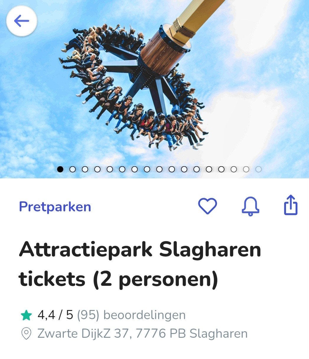 Attractiepark Slagharen Tickets € 30 2 Personen, Drie personen of meer, Ticket of Toegangskaart