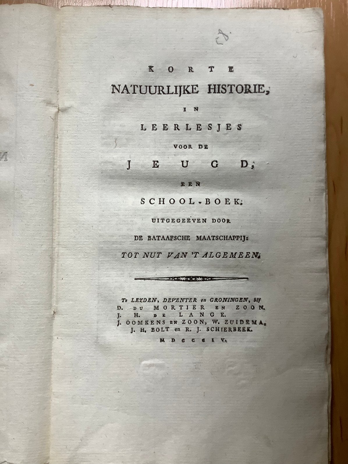 Antiek schoolboek Natuurlijke  Historie, Verzenden