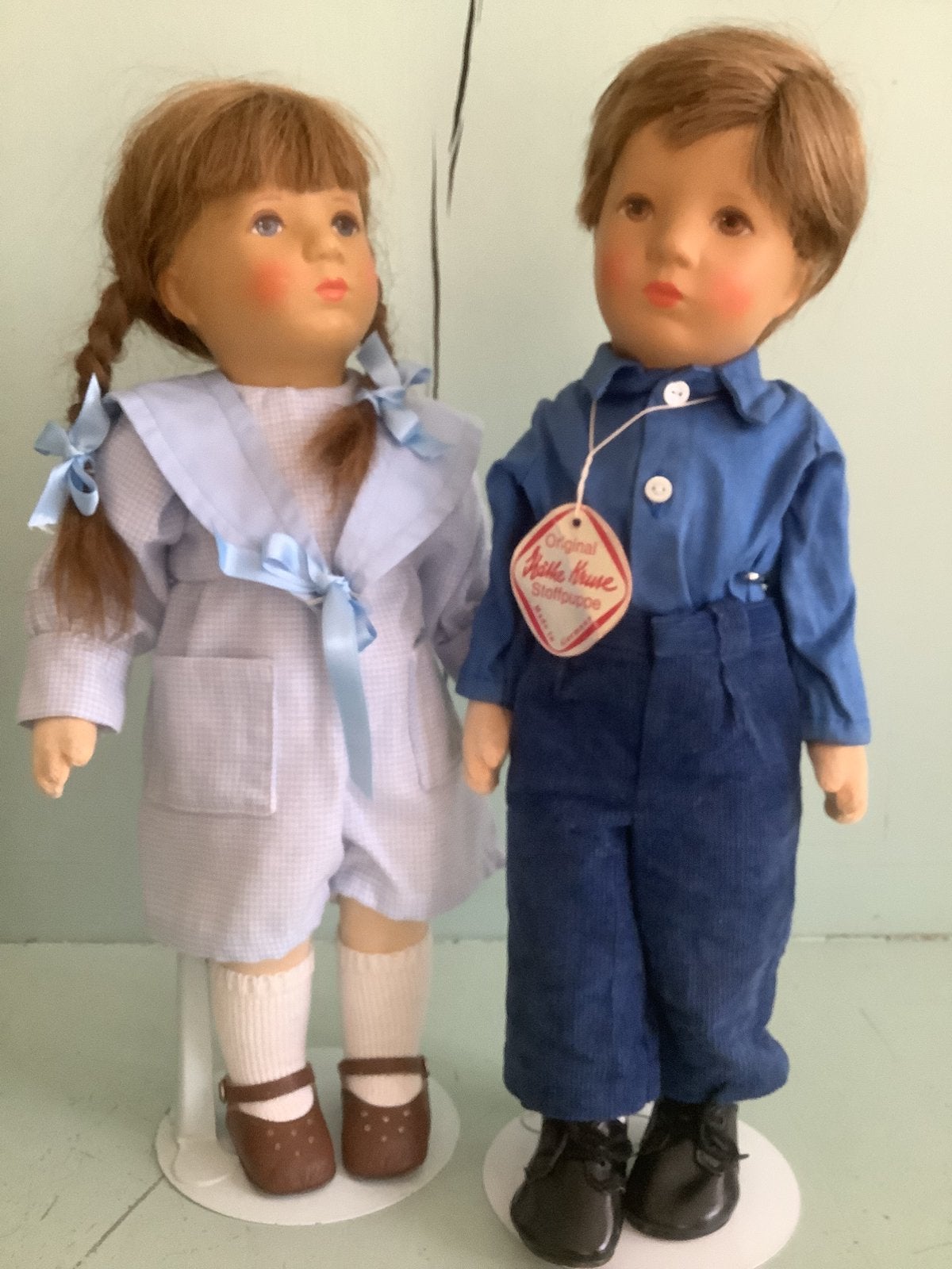 Kathe kruse broer en zus 38 cm. Prijs voor Samen, Ophalen of Verzenden, Zo goed als nieuw, Pop