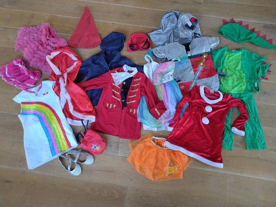 Grote partij verkleedkleding voor jongens en meisjes, Ophalen of Verzenden, Gebruikt, 110 t/m 116, Jongen of Meisje