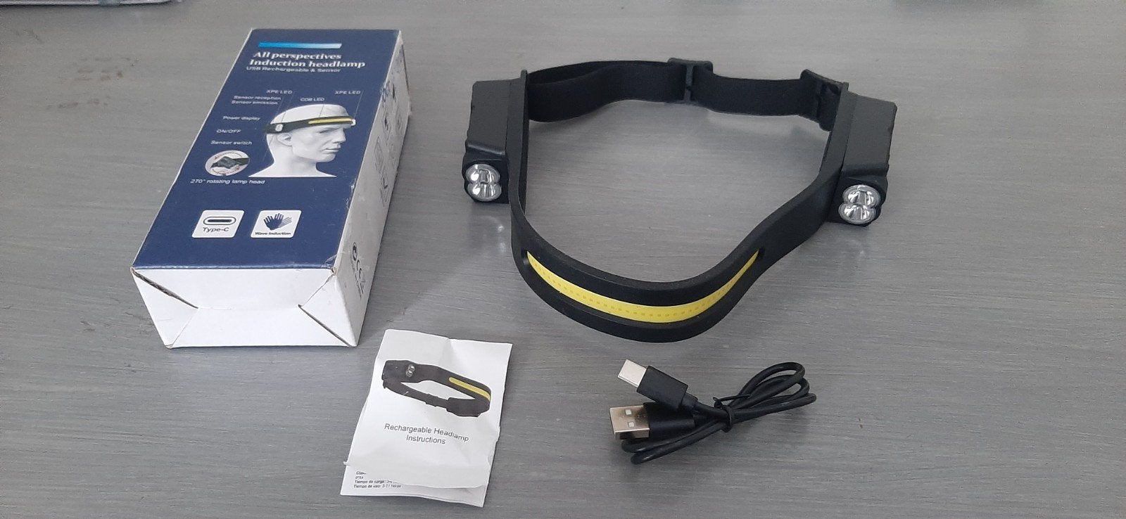 Oplaadbare Hoofdlamp met Bewegingssensor - Nieuw in Doos, Ophalen of Verzenden, Nieuw