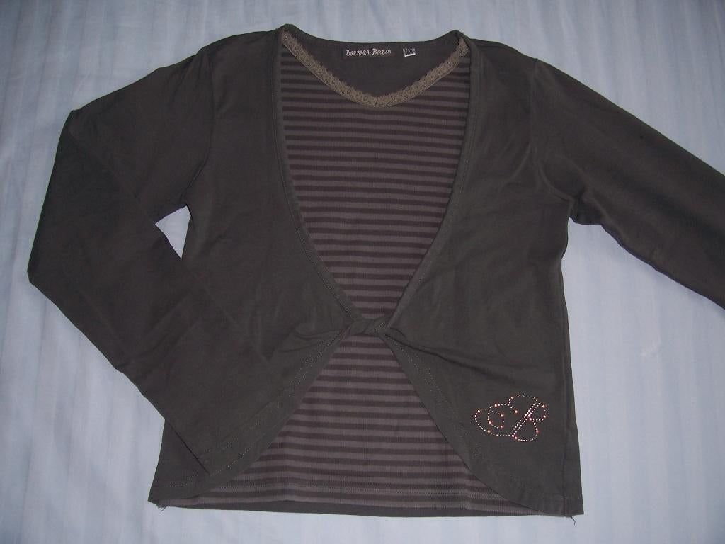 Heel leuk grijs tenue / shirt Barbara Farber maat 146/152, Meisje, Ophalen of Verzenden, Zo goed als nieuw, Shirt of Longsleeve