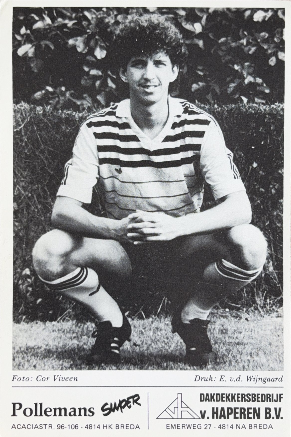Spelerskaart Hans van den Dungen - NAC Breda - 1985/1986, Verzenden, Zo goed als nieuw, NAC Breda, Spelerskaart