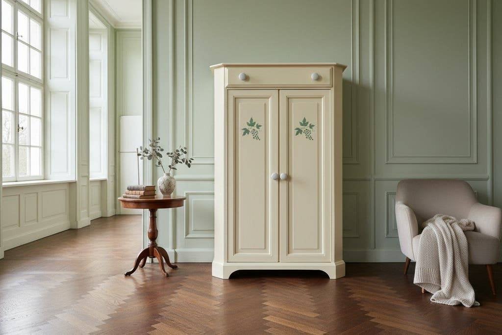 Vintage halfhoge smalle kast / meidenkast, Ophalen, 50 tot 70 cm, Minder dan 75 cm, 105 cm of meer