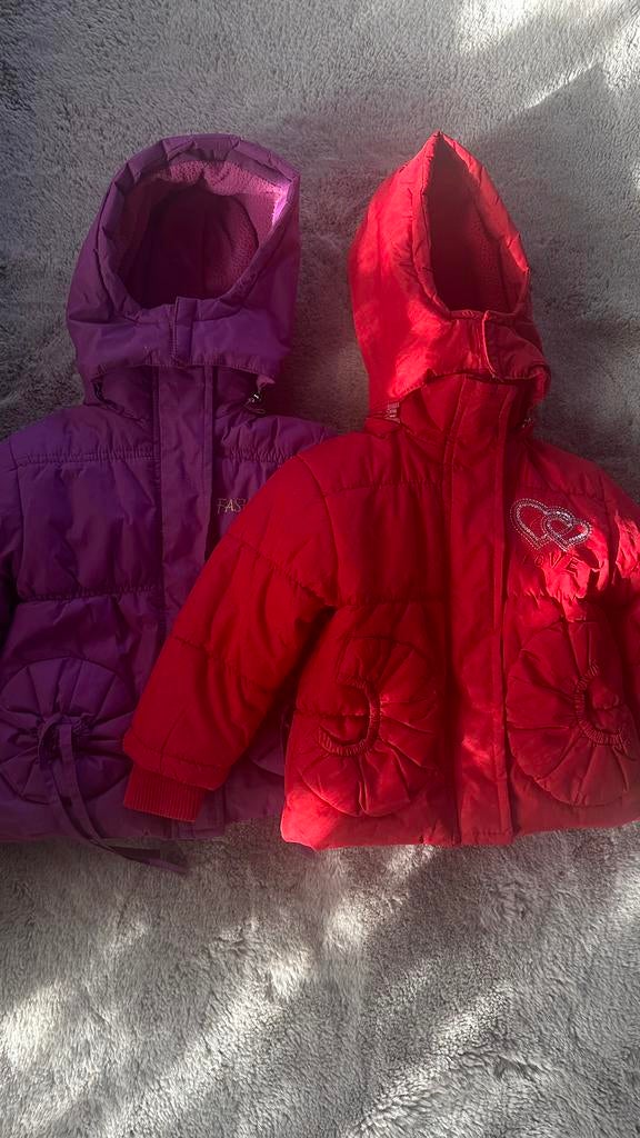 Set van 2 warme winterjassen voor meisjes , 2-3 jaar, Ophalen of Verzenden, Gebruikt, Meisje, Jas