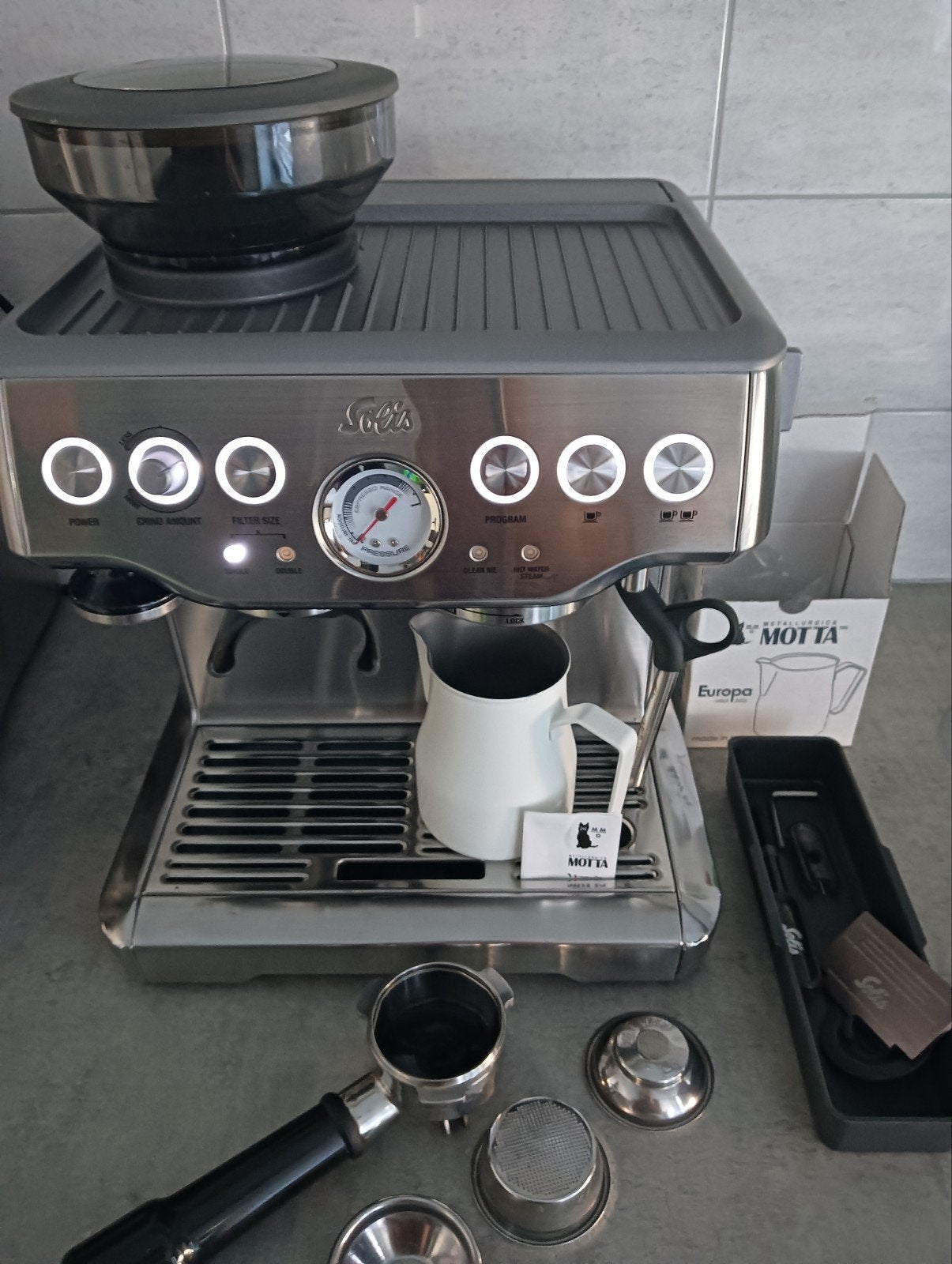Solis Grind and Infuse (Sage the Barista Express), Ophalen of Verzenden, Espresso apparaat