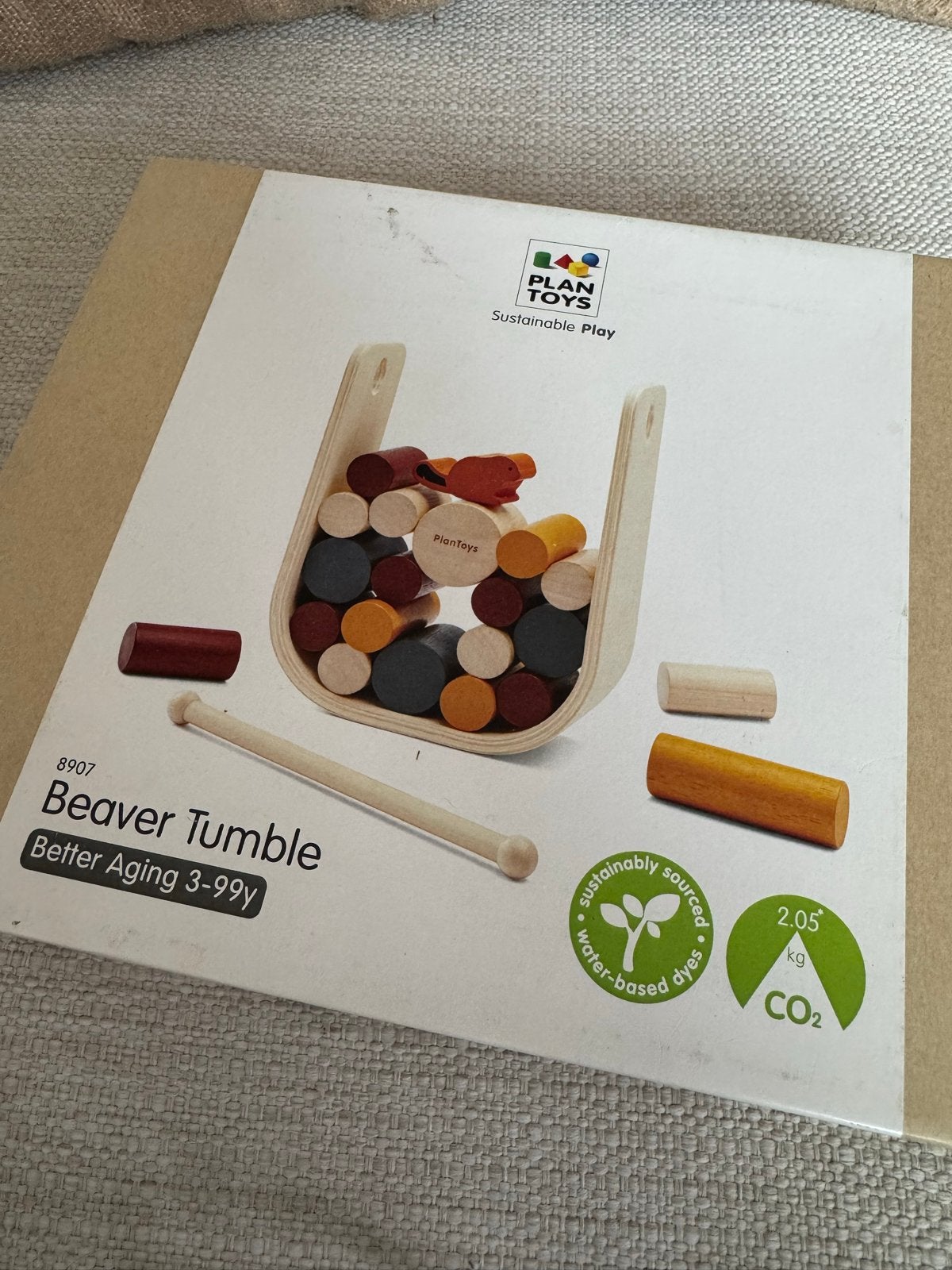 PlanToys Beaver Tumble - Duurzaam Balansspel voor Kinderen, Ophalen of Verzenden, Zo goed als nieuw, Bouwen