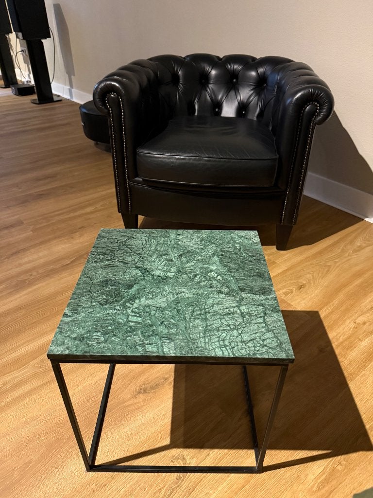 Echt marmer bijzettafel t.w.v. 279 euro, Ophalen, Minder dan 45 cm, Minder dan 55 cm, Metaal of Aluminium