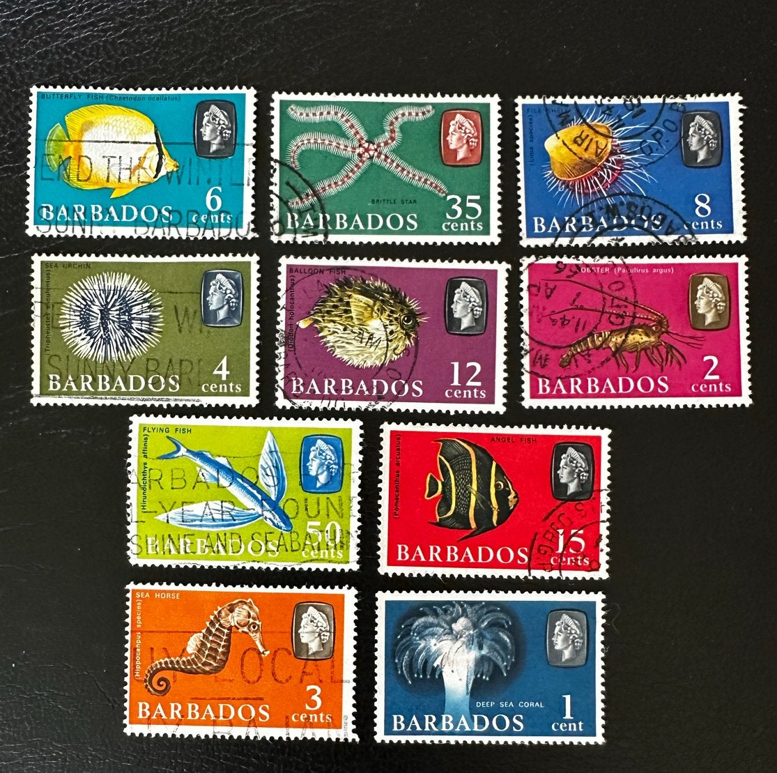 Barbados 1966 Zeedieren Vissen Gestempeld Set, Ophalen of Verzenden, Gestempeld, Midden-Amerika