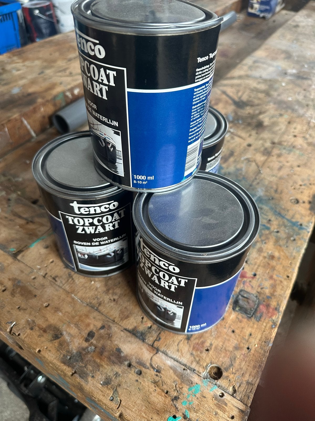 Tenco Topcoat Zwart - 1000 ml (4stuks), Ophalen of Verzenden, Nieuw, Onderhoud en Reparatie