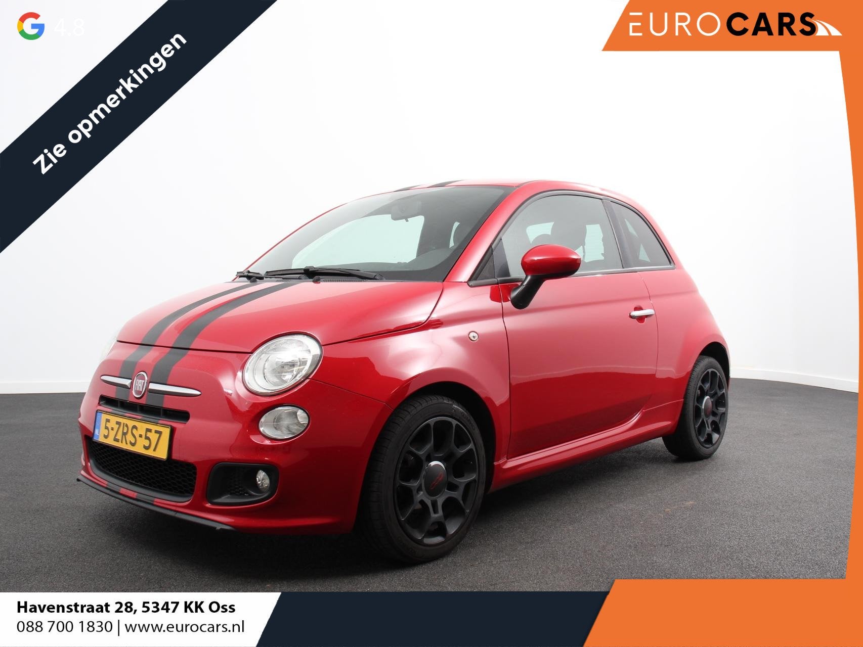 Fiat 500 0.9 TwinAir Turbo 500S Airco Lichtmetalen velgen El, Auto's, Voorwielaandrijving, Leder en Stof, 905 kg, Origineel Nederlands
