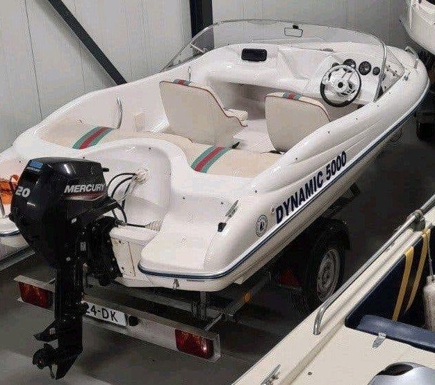 Speedboot Dynamic 5000 - bj 2004 met Mercury 20pk  bj 2020, Ophalen, Overige merken, Gebruikt, 5 m