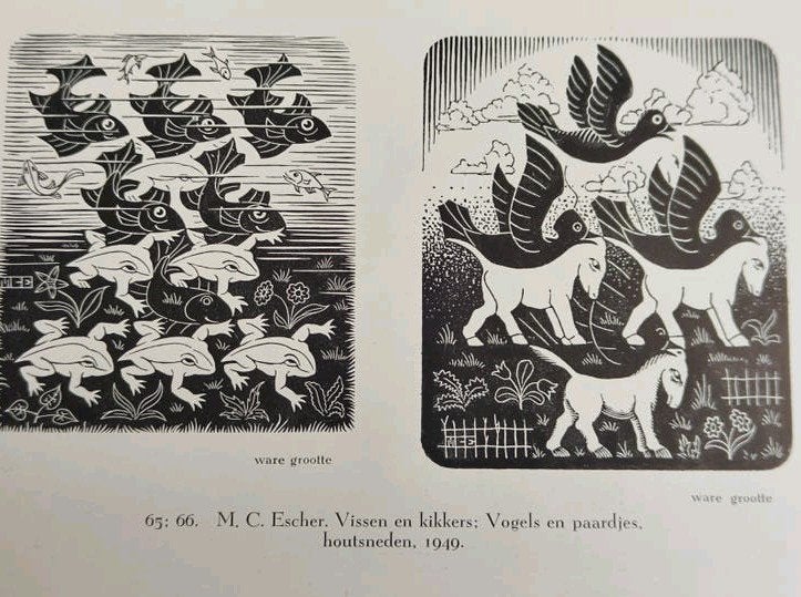 1950, M.C.ESCHER IN BOEK OVER PRENTKUNST., Ophalen of Verzenden, Overige onderwerpen