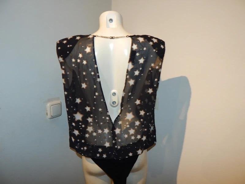 Elisabetta Franchi body top sterren ketting op de rug IT 48, Maat 42/44 (L), Zo goed als nieuw, Zonder mouw, Meerkleurig