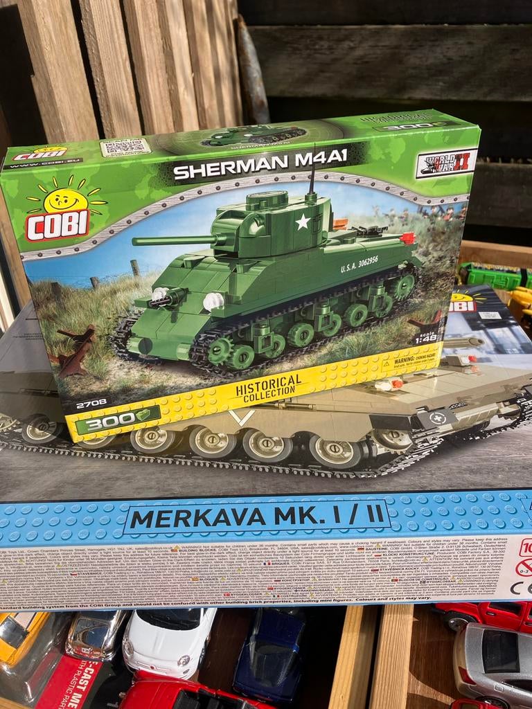 Cobi Sherman M4A1 tank bouwstenen 1:48, 300 onderdelen, Ophalen of Verzenden, Nieuw, Overige merken