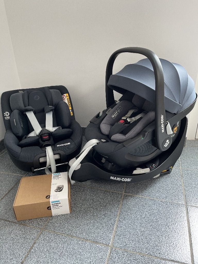Maxi Cosi Pebble 360 en Pearl 360 met FamilyFix 360-base, Ophalen, Verstelbare rugleuning, 0 t/m 18 kg, Zo goed als nieuw