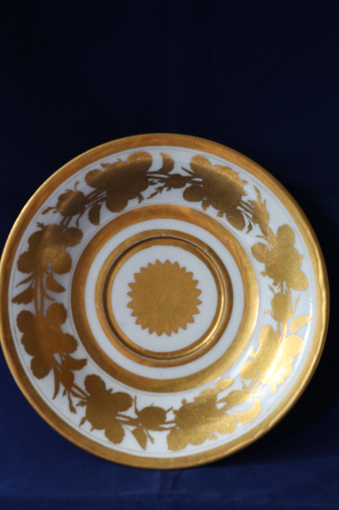 Antieke Franse Empire stijl Dagoty porseleinen bord 19e eeuw, Ophalen of Verzenden
