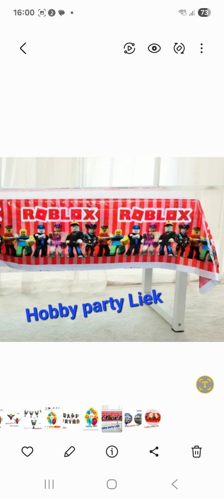 Roblox tafelkleed nr T04, Ophalen of Verzenden, Nieuw, Versiering, Verjaardag