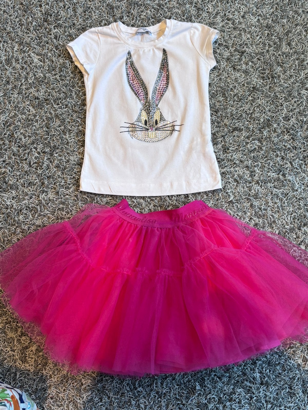 Monnalisa petticoat rok met bijpassend shirt 6jaar, Ophalen of Verzenden, Zo goed als nieuw, Meisje, Setje