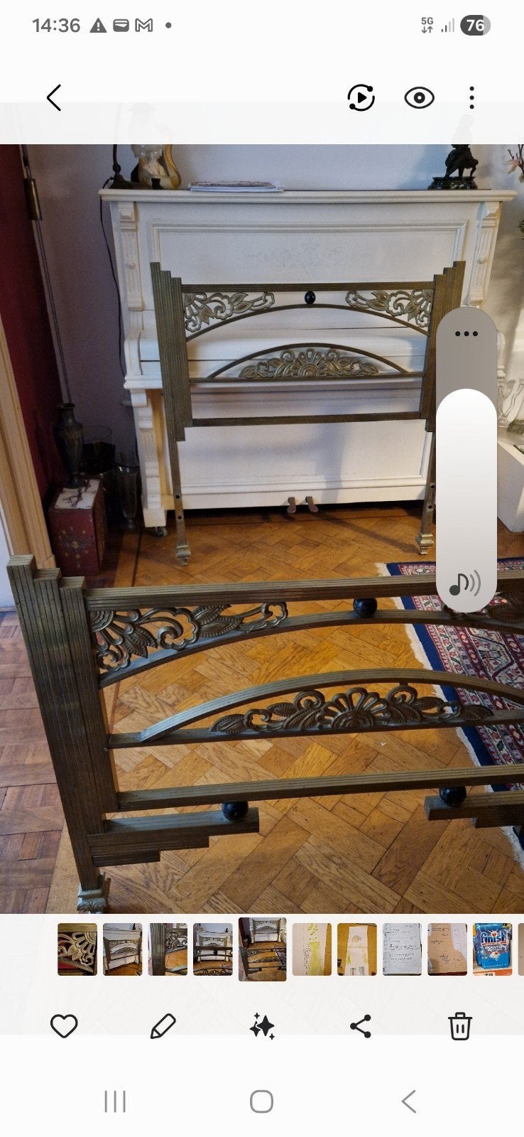 Antiek Art Deco 1-persoons messing bed, Ophalen of Verzenden