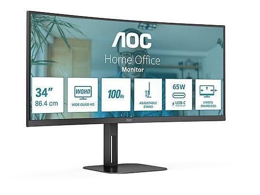 AOC CU34V5C/BK – 34" Ultrawide Curved Monitor (USB-C), Kandnelektronica@gmail.com, K&N Elektronica, 101 t/m 150 Hz, VA