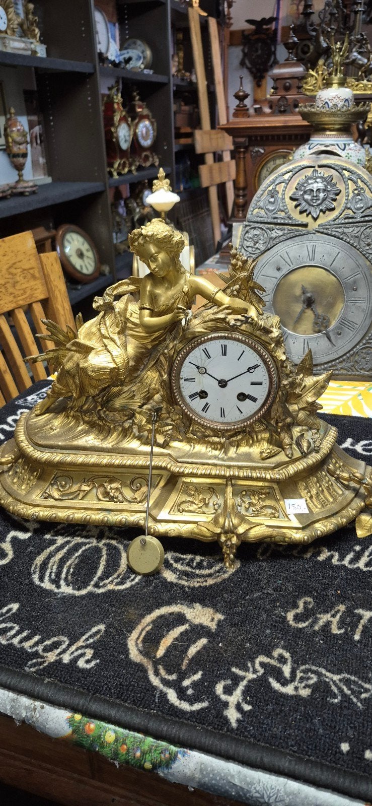prachtige bronzen Franse pendule!, Antiek en Kunst, Antiek | Klokken, Ophalen