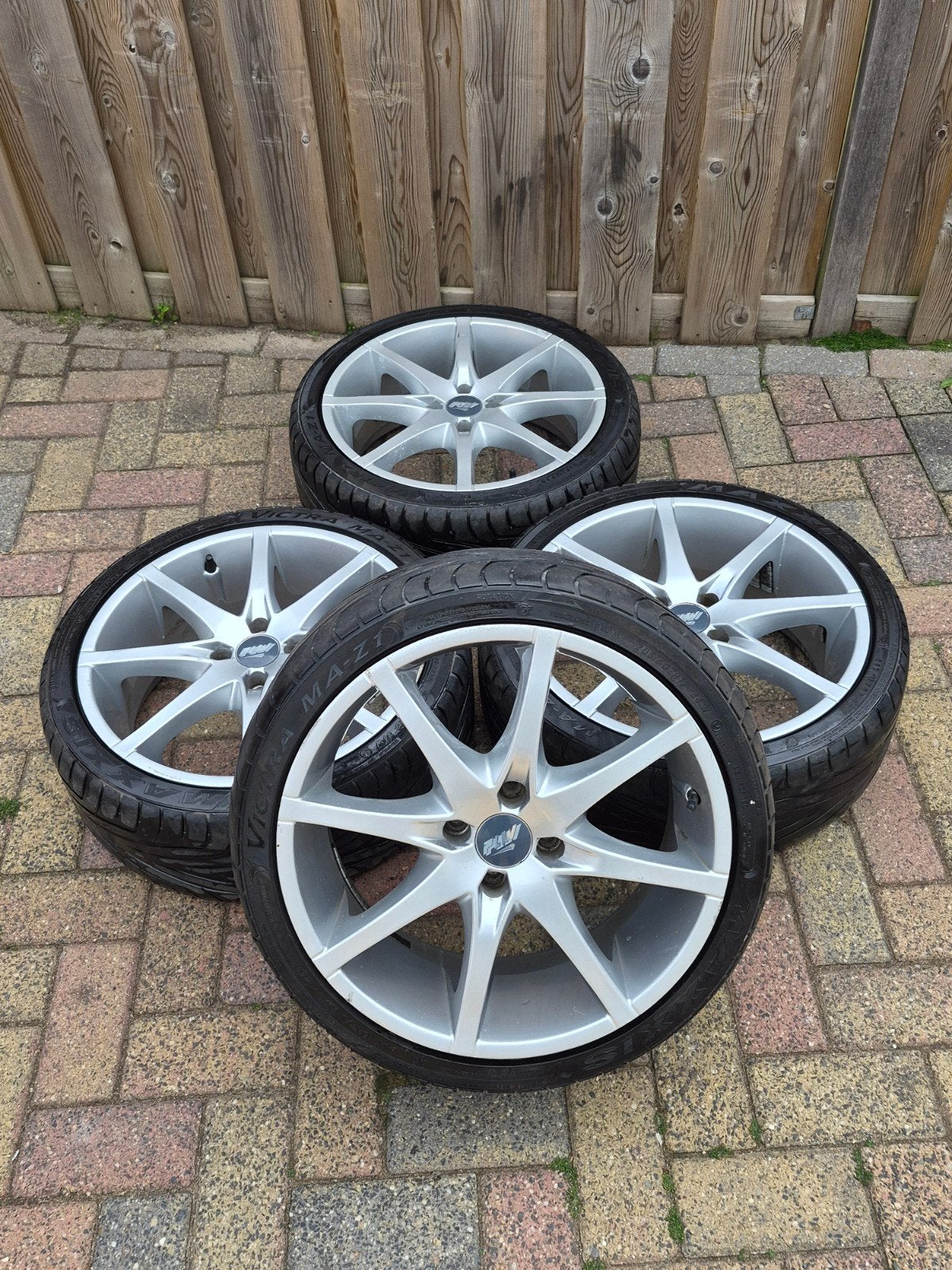 4x100 17 inch PLW Velgen set, Ophalen, 17 inch, 205 mm, Zomerbanden