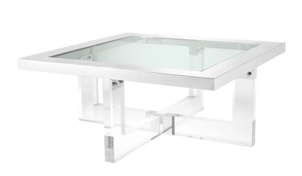 Eichholtz Horizon Square design salontafel Sandro Petti, Ophalen, Gebruikt, Vierkant, Glas
