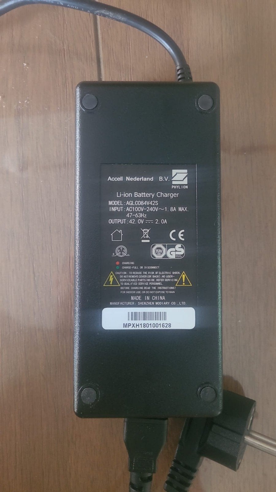 Accell Li-Ion Fiets acculader 42.0V 2.0A voor bijv. Sparta, Ophalen, Zo goed als nieuw