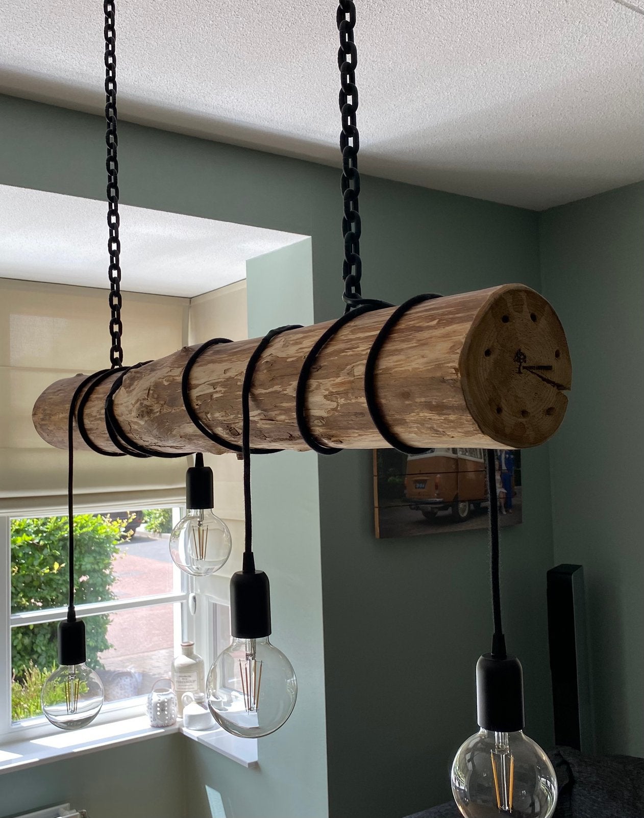 Hanglamp Parel, Ophalen, Zo goed als nieuw, Hout