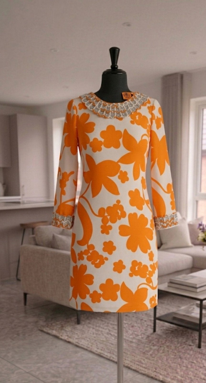 Tory Burch jurk maat 6 / maat 36 100% zijde, Nieuw, Oranje, Ophalen of Verzenden, Maat 36 (S)