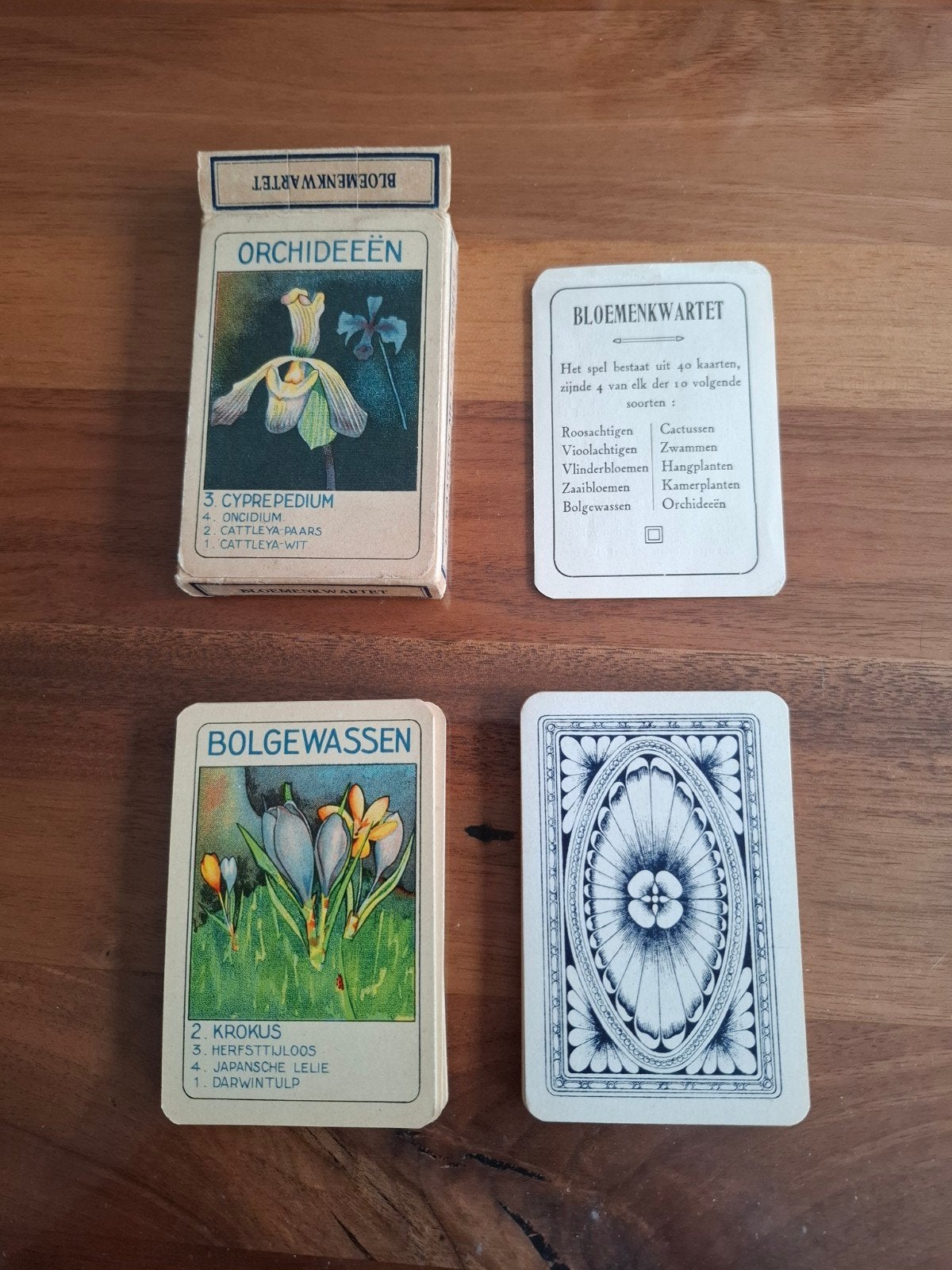 Vintage Bloemenkwartet Kaartspel Jumbo nr 6, Ophalen of Verzenden