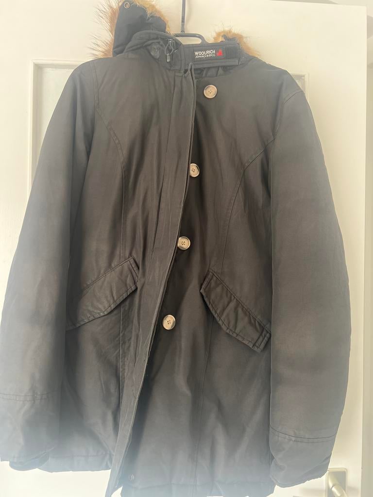 Woolrich John Rich & Bros. Winterjas met Bontkraag Maat XS, Ophalen of Verzenden, Gedragen, Maat 34 (XS) of kleiner, Zwart