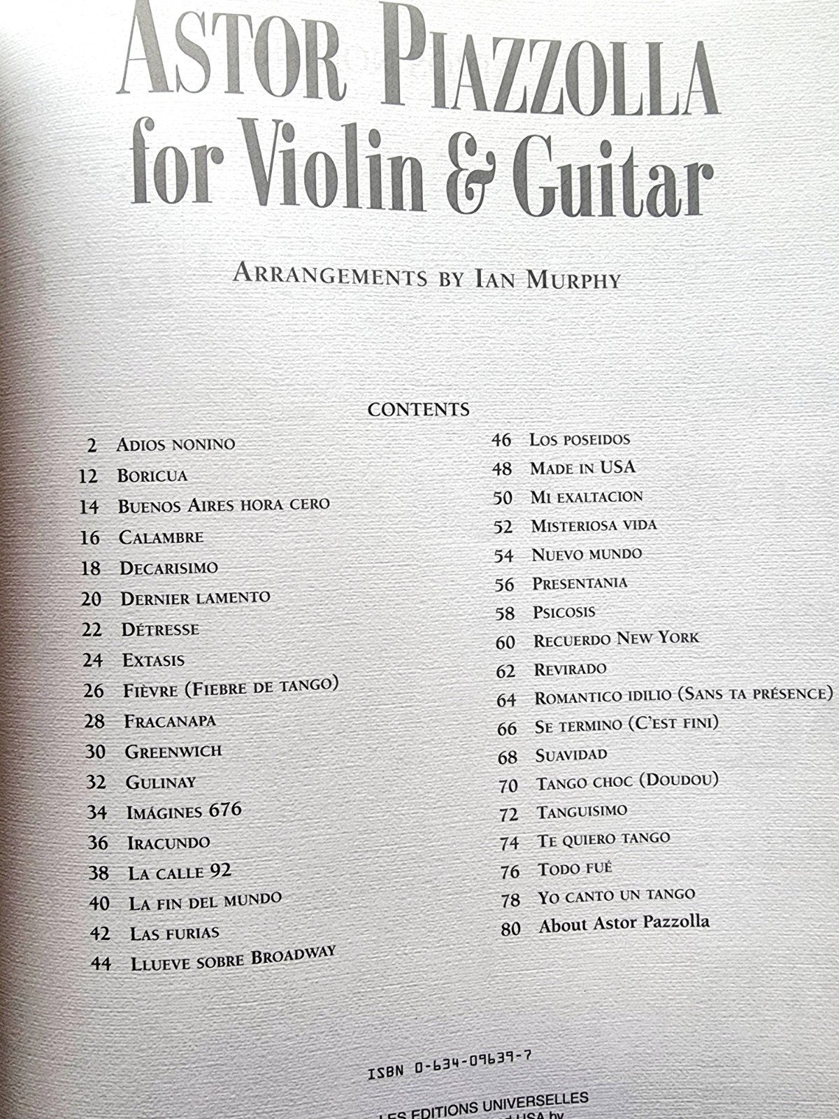 Astor Piazzolla voor Viool & Gitaar - Bladmuziek V34, Muziek en Instrumenten, Bladmuziek, Verzenden, Wereldmuziek, Zo goed als nieuw