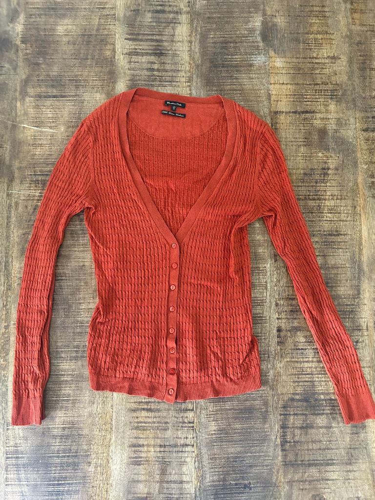 Massimo Dutti Vest L Zijde katoen Cashmere, Kleding | Dames, Massimo Dutti, Maat 42/44 (L), Oranje, Ophalen of Verzenden