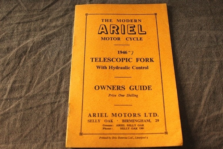 Ariel 1946 / 47 telescopic fork owner's guide, Motoren, Handleidingen en Instructieboekjes, Ophalen of Verzenden, Kawasaki