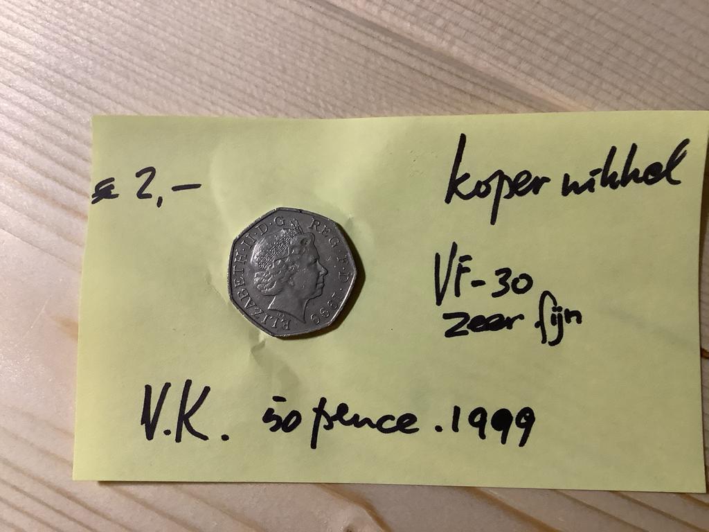 Engeland 50 Pence 1999, Ophalen of Verzenden, Losse munt