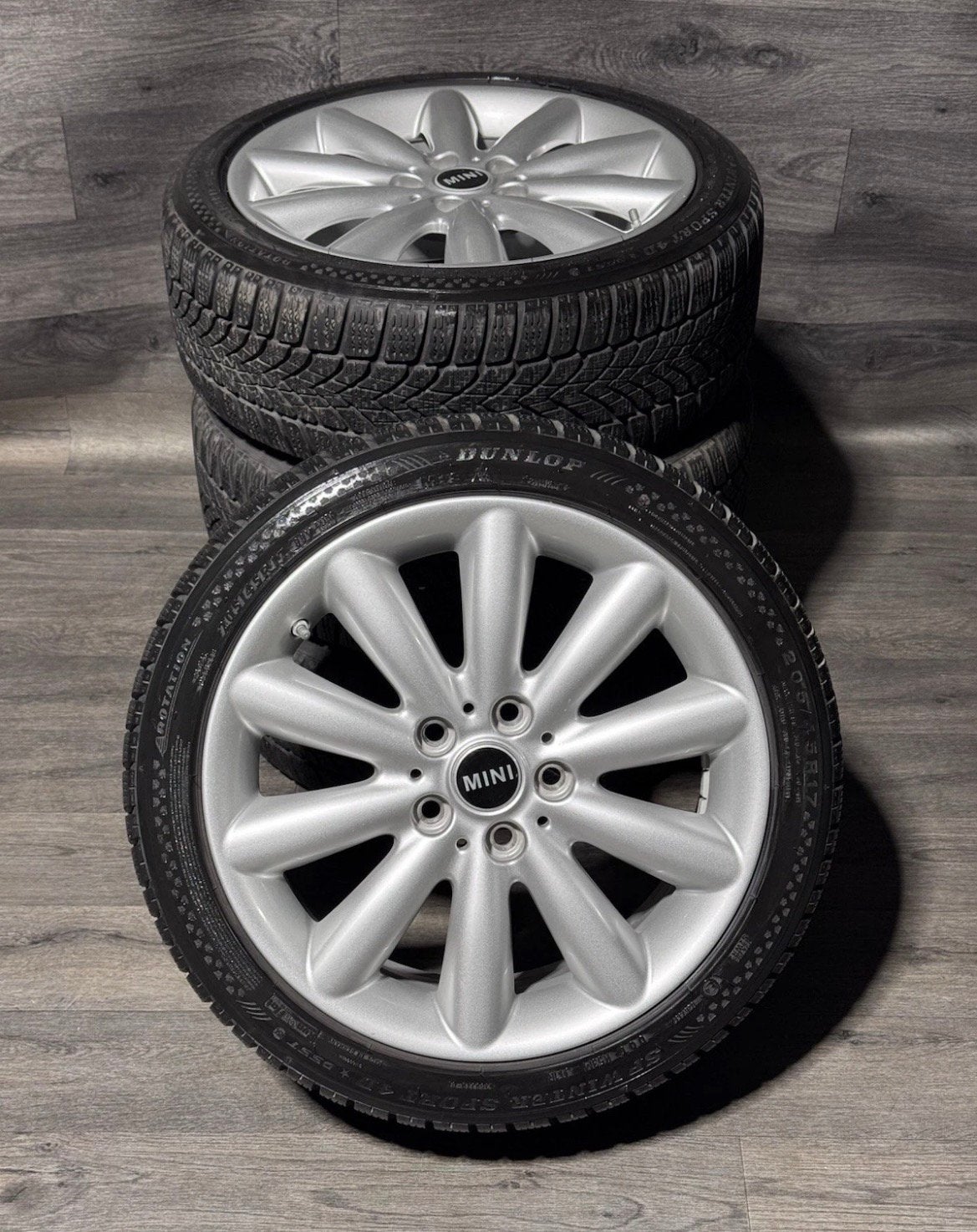 17 inch Mini Cooper F54/55/56 ALU winterset DUNLOP TPMS  7mm, Auto-onderdelen, Ophalen, Gebruikt, Banden en Velgen, 17 inch