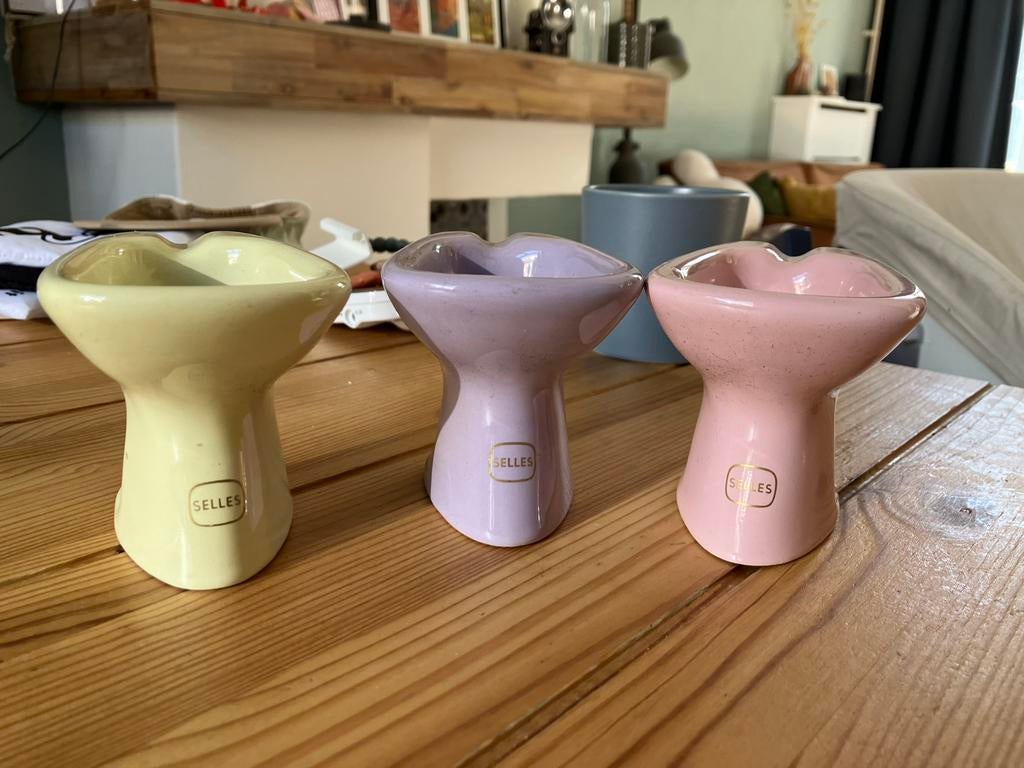3x asbak kleine wc pot potjes Selles, Verzamelen, Ophalen of Verzenden, Zo goed als nieuw, Asbak