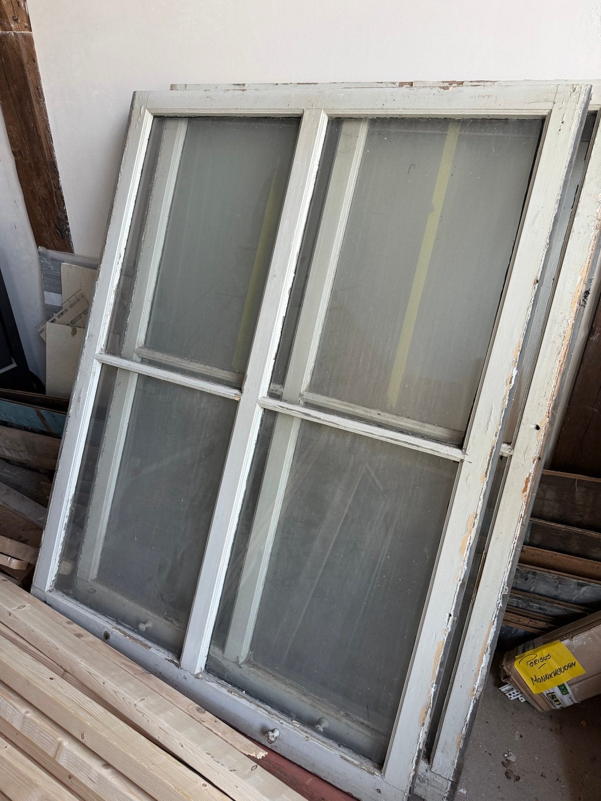 Oude houten gevelramen met enkel glas, Ophalen, Gevelraam of Ruit, Gebruikt, 80 tot 120 cm