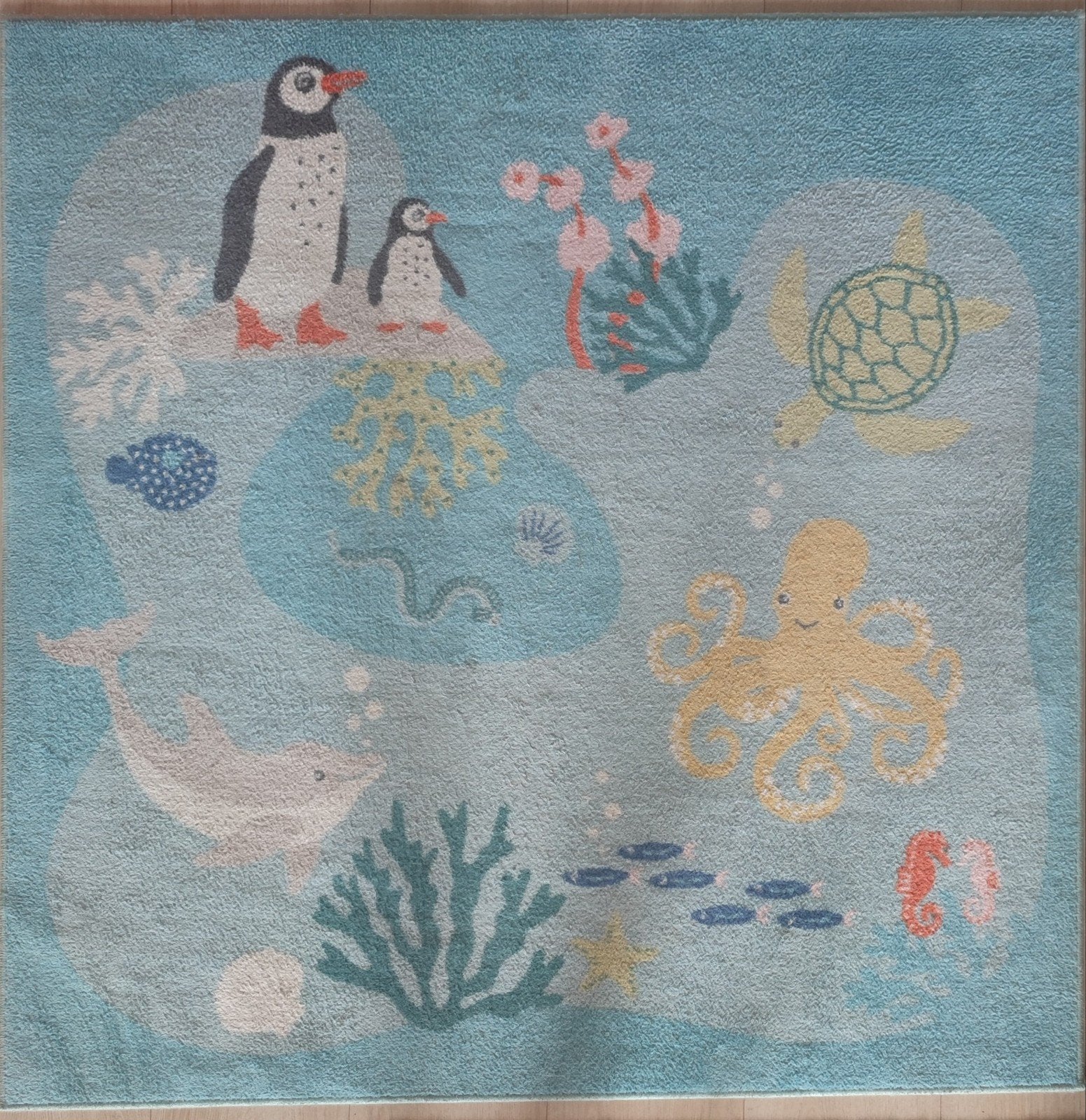 IKEA BLÅVINGAD kindervloerkleed zeedieren, Gebruikt, Overige typen, Ophalen of Verzenden, IKEA