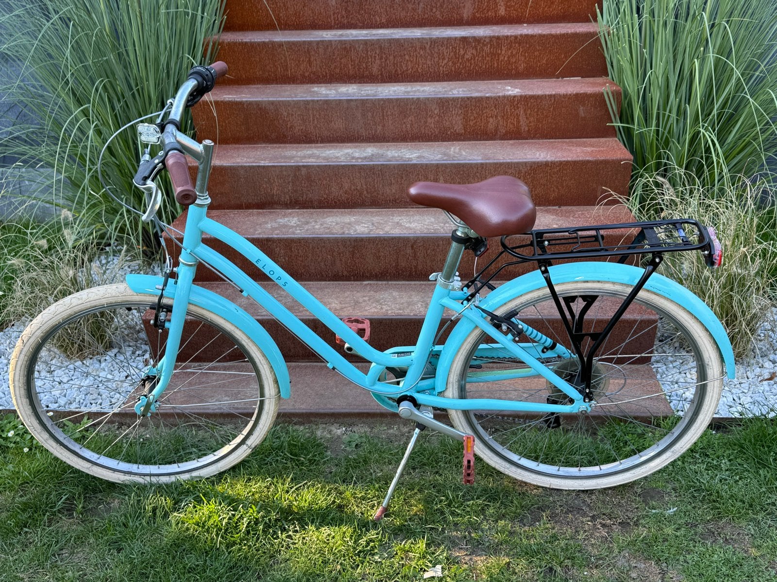 Elops Stadsfiets meisje - Lichtblauw, Velgrem, 50 tot 53 cm, Ophalen, Overige merken