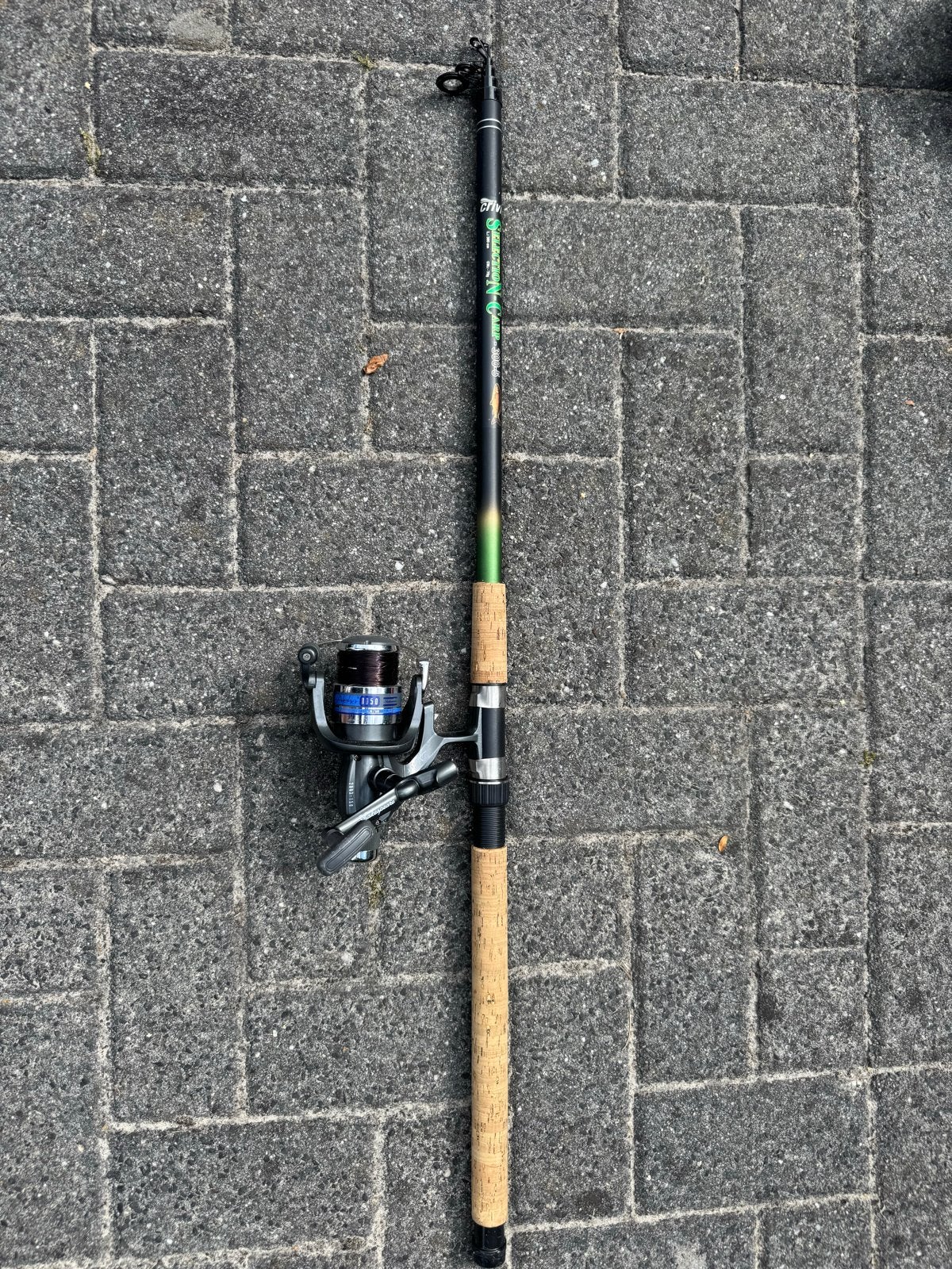 Shakespeare Alpha RD50 Hengel met Crivit N-Carp 300-5 Molen, Ophalen, Gebruikt, Complete hengel