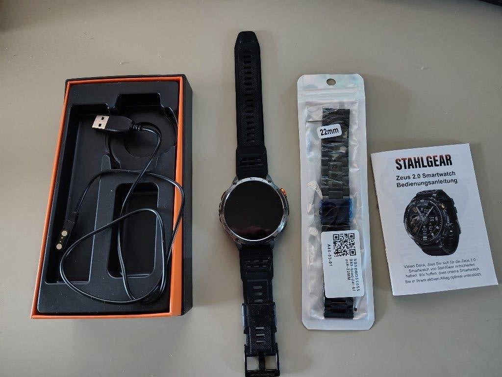 Smartwatch Stahlgear Zeus 2.0, Ophalen of Verzenden, Zo goed als nieuw, Zwart, Android