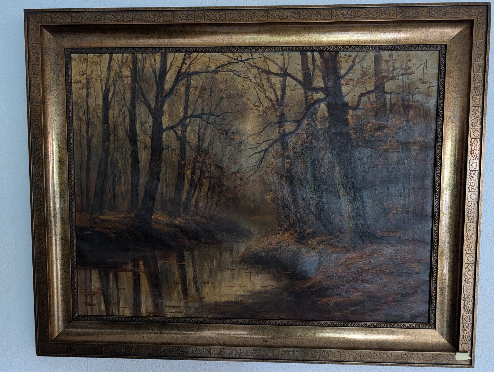 Schilderij: Schilder Piet Bouter. Mysterieus Boslandschap me, Ophalen