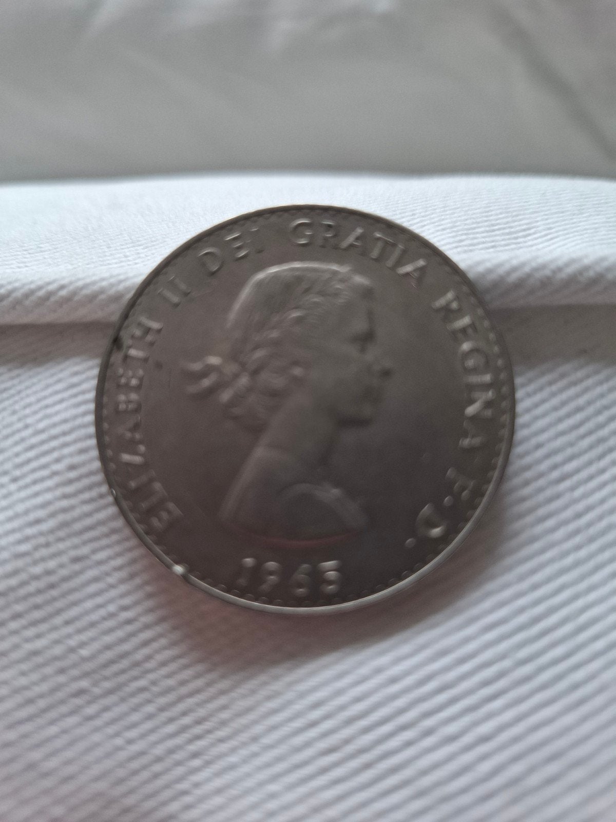 Britse munt 1965 Elizabeth II Churchill 4 cm, Verzenden, Overige landen, Losse munt, Zilver
