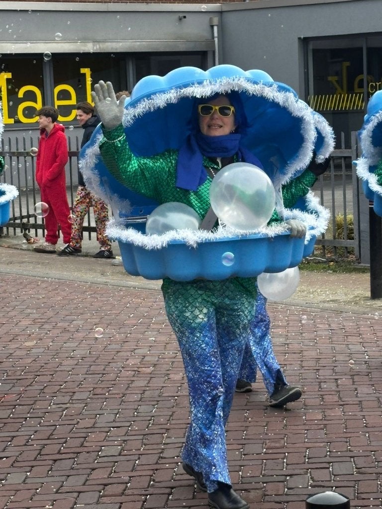 Loopgroep als schelpen met bijpassende kleding, Ophalen, Zo goed als nieuw, Maat 46/48 (XL) of groter, Carnaval
